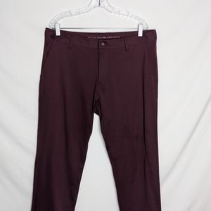 Rhone burgundy commuter skinny fit tech performance pants 36 mens